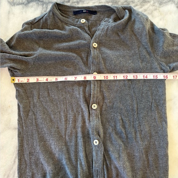 45R Gray Cotton Cardigan in Sz 2 / S #0562 - Picture 5 of 5